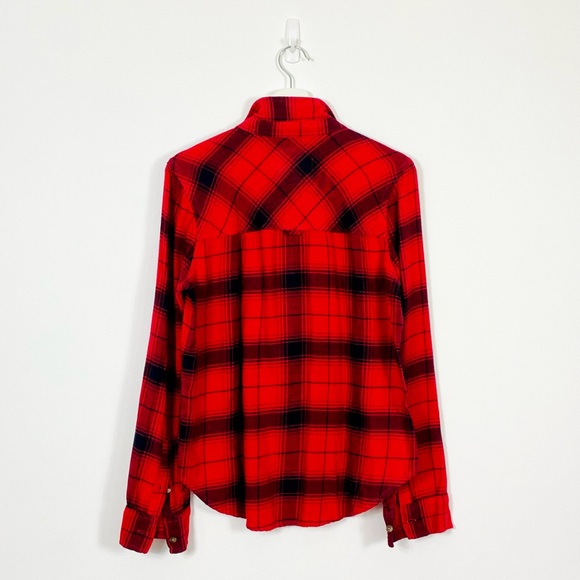 Abercrombie & Fitch Red/Black Plaid Button Down Shirt - Picture 2 of 4